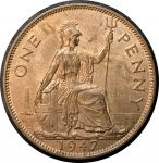 Великобритания 1947 г. • KM# 845 • 1 пенни • Георг VI • регулярный выпуск • BU ( кат. - $10 )