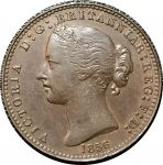 Новая Шотландия 1856 г. • KM# 6 • 1 пенни • цветы • торговый жетон • AU коричн.