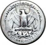 США 1938 г. • KM# 164 • квотер (25 центов) • Джордж Вашингтон • серебро • регулярный выпуск • F-