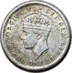 Ньюфаундленд 1941 г. C • KM# 19 • 5 центов • Георг VI • серебро • регулярный выпуск • AU