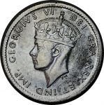 Ньюфаундленд 1941 г. C • KM# 19 • 5 центов • Георг VI • серебро • регулярный выпуск • BU