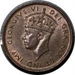 Ньюфаундленд 1942 г. • KM# 18 • 1 цент • Георг VI • регулярный выпуск • MS BU красн.