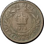 Ньюфаундленд 1876 г. H • KM# 1 • 1 цент • королева Виктория • регулярный выпуск • VF
