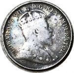 Канада 1904 г. • KM# 13 • 5 центов • Эдуард VII • серебро • регулярный выпуск • F-VF