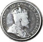 Канада 1908 г. • KM# 10 • 10 центов • Эдуард VII • серебро • регулярный выпуск • F ( кат. - $30 )