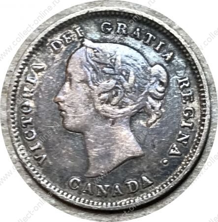 Канада 1893 г. • KM# 2 • 5 центов • Виктория • серебро • регулярный выпуск • F-VF