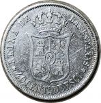 Испания 1868 г. • KM# 628.2 • 40 сентимо • Королева Изабелла II • королевский герб • регулярный выпуск • VF
