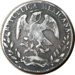 Мексика 1863 г. Pi RO (Сан-Луис-Потоси) • KM# 377.12 • 8 реалов • орел • серебро • регулярный выпуск • VF+