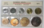 Австрия 1971 г. • KM# Ps19 • 2 гроша - 50 шиллингов • годовой набор • MS BU пруф