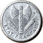Франция 1942 г. • KM# 914.1 • 50 сантимов • правительство Виши • регулярный выпуск • AU+