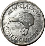 Новая Зеландия 1933 г. • KM# 4 • Флорин(2 шиллинга) • Георг V • птица киви • регулярный выпуск • XF