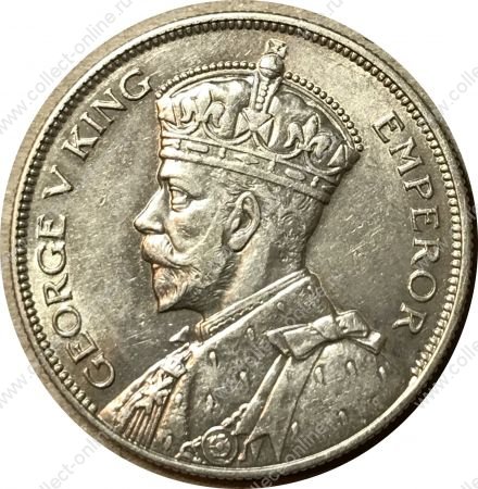 Новая Зеландия 1934 г. • KM# 5 • полкроны • Георг V • герб доминиона • серебро • регулярный выпуск • BU- ( кат. - $100 )