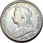 Великобритания 1896 LX • KM# 783 • крона • королева Виктория(портрет вдовы) • серебро • регулярный выпуск • XF