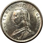 Великобритания 1887 г. • KM# 764 • полкроны • Королева Виктория(юбилейный портрет) • регулярный выпуск • MS BU