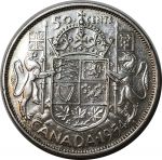 Канада 1954 г. • KM# 53 • 50 центов • Елизавета II • серебро • регулярный выпуск • XF