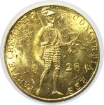 Нидерланды 1928 г. • KM# 83.1 • дукат • кирасир • золото 983 - 3.49 гр. • MS BU Люкс!!