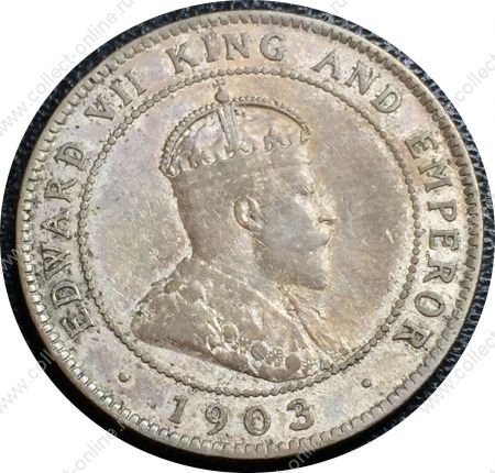 Ямайка 1903 г. • KM# 19 • 1 пенни • Эдуард VII • герб Ямайки • регулярный выпуск • XF