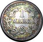 Германия 1876 г. C (Франкфурт) • KM# 7 • 1 марка • (серебро) • Имперский орел • регулярный выпуск • F-VF