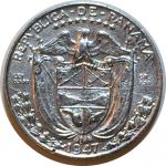 Панама 1947 г. • KM# 10.1 • ⅒ бальбоа • Васко де Бальбоа • серебро 2.5 гр. • регулярный выпуск • XF+ ( кат. - $10 )