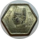 Египет 1944 г. • KM# 369 • 2 пиастра • Король Фарук I • серебро • регулярный выпуск • BU-