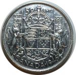 Канада 1946 г. • KM# 36 • 50 центов • Георг VI • серебро • регулярный выпуск • XF-AU