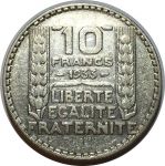 Франция 1933 г. • KM# 878 • 10 франков • серебро • лауреат • регулярный выпуск • XF+