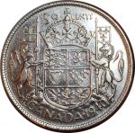 Канада 1940 г. • KM# 36 • 50 центов • Георг VI • серебро • регулярный выпуск • AU+