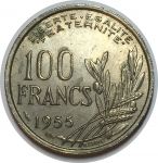Франция 1955 г. • KM# 919.1 • 100 франков • "Свобода с факелом" • регулярный выпуск • MS BU ( кат.- $ 6,00 )