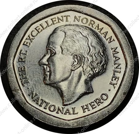 Ямайка 1994-2006 гг. • KM# 163 • 5 долларов • герб Ямайки • Норман Манли • регулярный выпуск • AU-BU