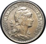 Португалия 1961 г. • KM# 578 • 1 эскудо • "Свобода" • герб • регулярный выпуск • MS BU ( кат. - $10 )