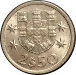 Португалия 1965 г. • KM# 590 • 2½ эскудо • парусник • регулярный выпуск • MS BU ( кат. - $15 )