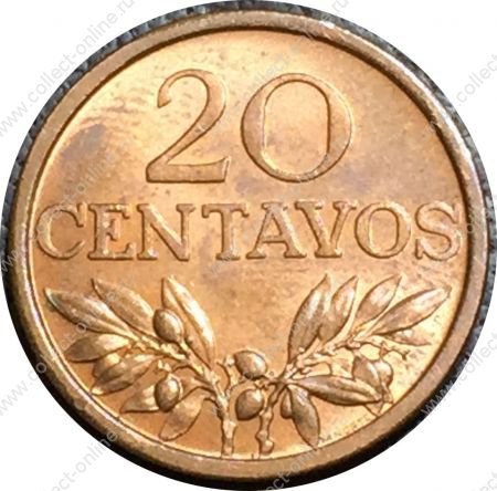 Португалия 1970 г. • KM# 595 • 20 сентаво • регулярный выпуск • MS BU ( кат. - $5 )