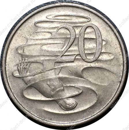 Австралия 1967 г. • KM# 66 • 20 центов • Елизавета II • утконос • регулярный выпуск • AU+