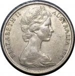 Австралия 1967 г. • KM# 66 • 20 центов • Елизавета II • утконос • регулярный выпуск • AU+