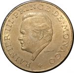 Монако 1981 г. • KM# 154 • 10 франков • Князь Ренье III • княжеская монограмма • регулярный выпуск • AU