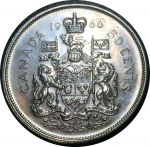 Канада 1966 г. • KM# 56 • 50 центов • Елизавета II • серебро • регулярный выпуск • BU