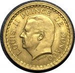 Монако 1945 г. • KM# 120a • 1 франк • Луи II • герб княжества • регулярный выпуск • BU