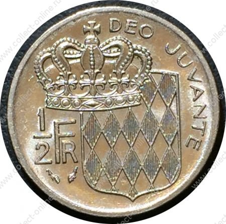 Монако 1978 г. KM# 145 • ½ франка • Ренье III • герб княжества • регулярный выпуск • BU-