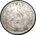 Гватемала 1929 г. • KM# 239.2 • 10 сентаво • государственный герб • серебро • регулярный выпуск • VF