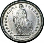 Швейцария 1921 г. B (Берн) • KM# 23 • 1/2 франка • серебро • регулярный выпуск • XF
