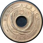 Британская Восточная Африка 1952 г. • KM# 33 • 5 центов • корона • регулярный выпуск • MS BU