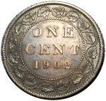 Канада 1902 г. • KM# 8 • 1 цент • Эдуард VII • регулярный выпуск • AU-