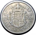 Великобритания 1955 г. • KM# 907 • полкроны • Елизавета II • регулярный выпуск • XF ( кат. - $3+ )
