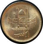 Пакистан 1998-2006 гг. • KM# 62 • 1 рупия • Мухаммад Али Джинна • мечеть • регулярный выпуск • MS BU