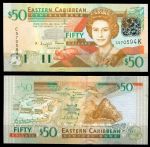 Восточные Карибы • Сент-Китс 2003 г. • P# 45k • 50 долларов • Елизавета II • форт Бримстон • регулярный выпуск • UNC пресс