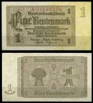 Германия • 3-й рейх 1937 г. • P# 173b • 1 рентенмарка • сноп пшеницы • регулярный выпуск • UNC пресс