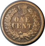 США 1865 г. • KM# 90a • 1 цент • "Индеец" • регулярный выпуск • F-VF