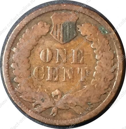 США 1883 г. • KM# 90a • 1 цент • "Индеец" • регулярный выпуск • F-