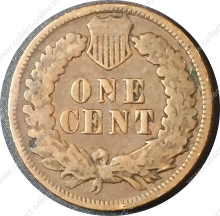 США 1904 г. • KM# 90a • 1 цент • "Индеец" • регулярный выпуск • F+