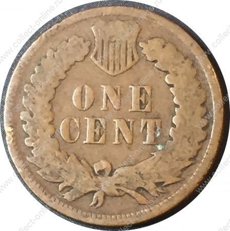 США 1902 г. • KM# 90a • 1 цент • "Индеец" • регулярный выпуск • VG
